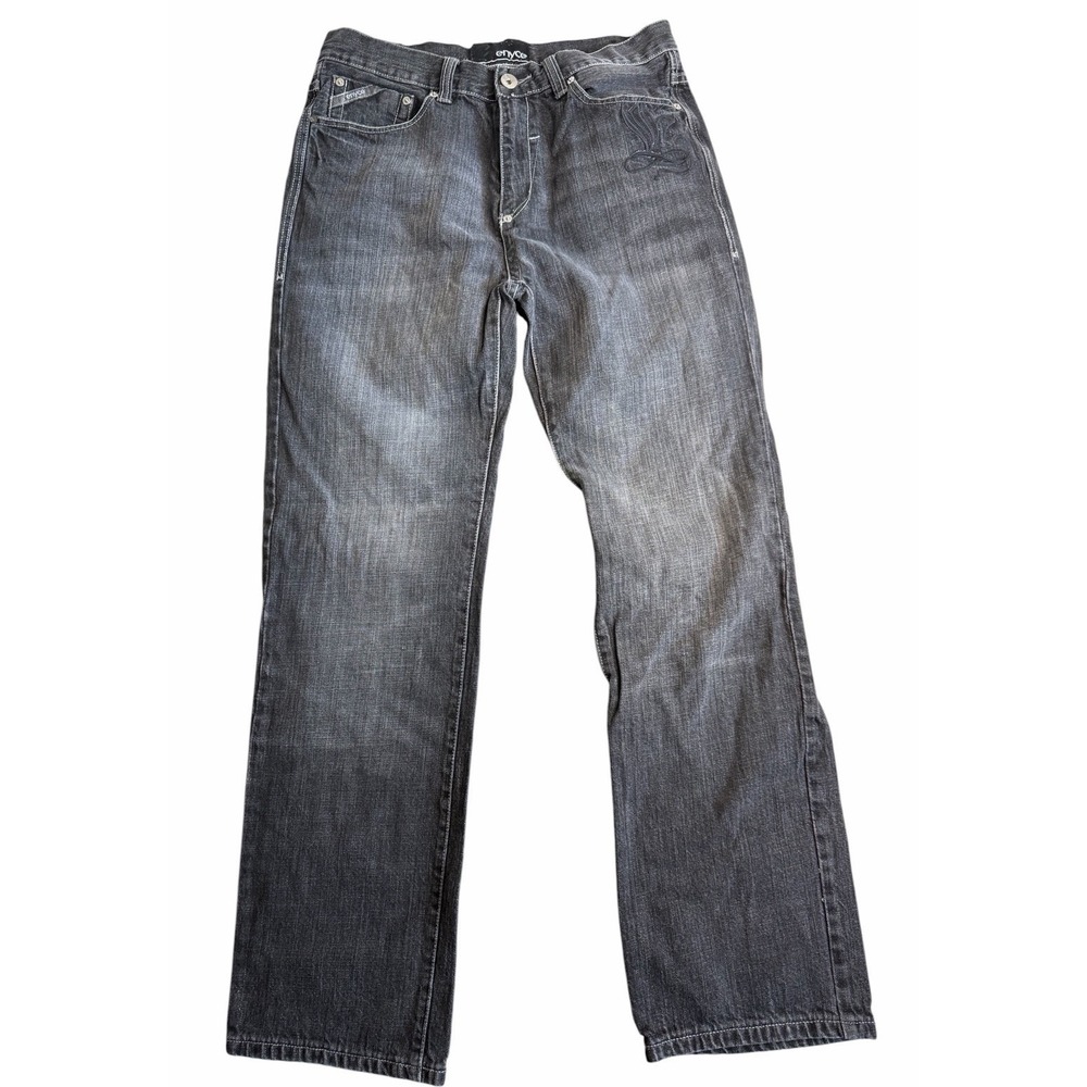 Enyce Jeans Mens 33x31 Black Wash Straight Leg‎ Y2K Streetwear Denim